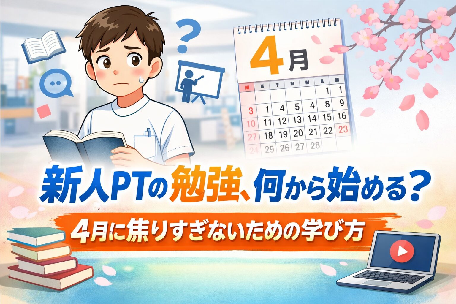 新人PTの勉強、何から始める？4月に焦りすぎないための学び方